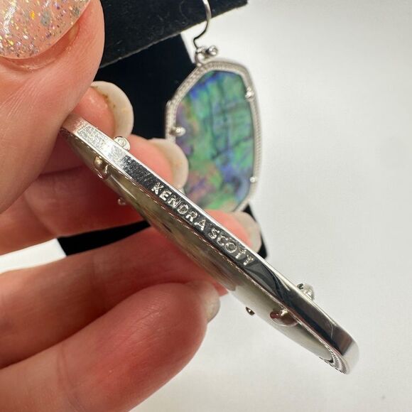 NWOT Kendra Scott Danielle "lilac Abalone" Dangle Statement earrings! - Picture 7 of 14